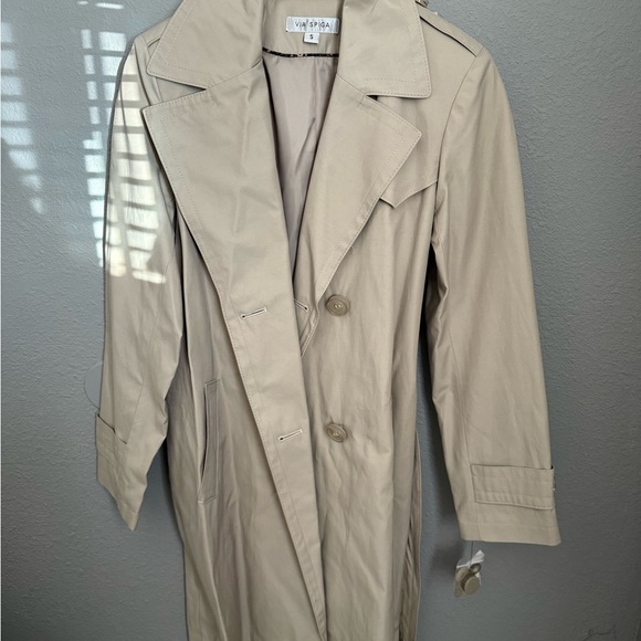 Via Spiga Women's Cream Trench Coat - Picture 2 of 5